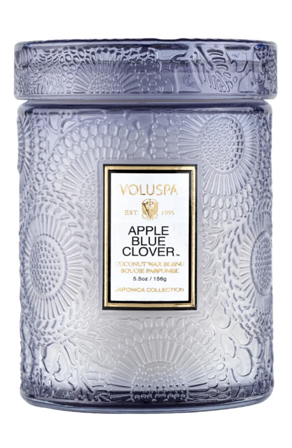 VOLUSPA - Apple Blue Clover Small Embossed Jar Candle