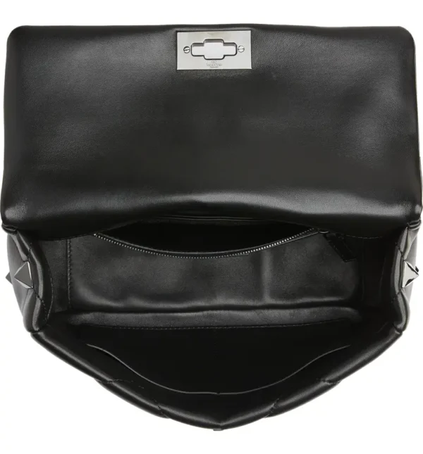 VALENTINO GARAVANI - Large Roman Stud Quilted Lambskin Leather Shoulder Bag - Image 7