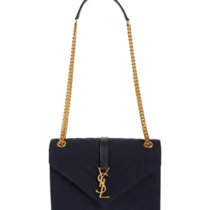 SAINT LAURENT - Medium Calfskin Leather Envelope Shoulder Bag