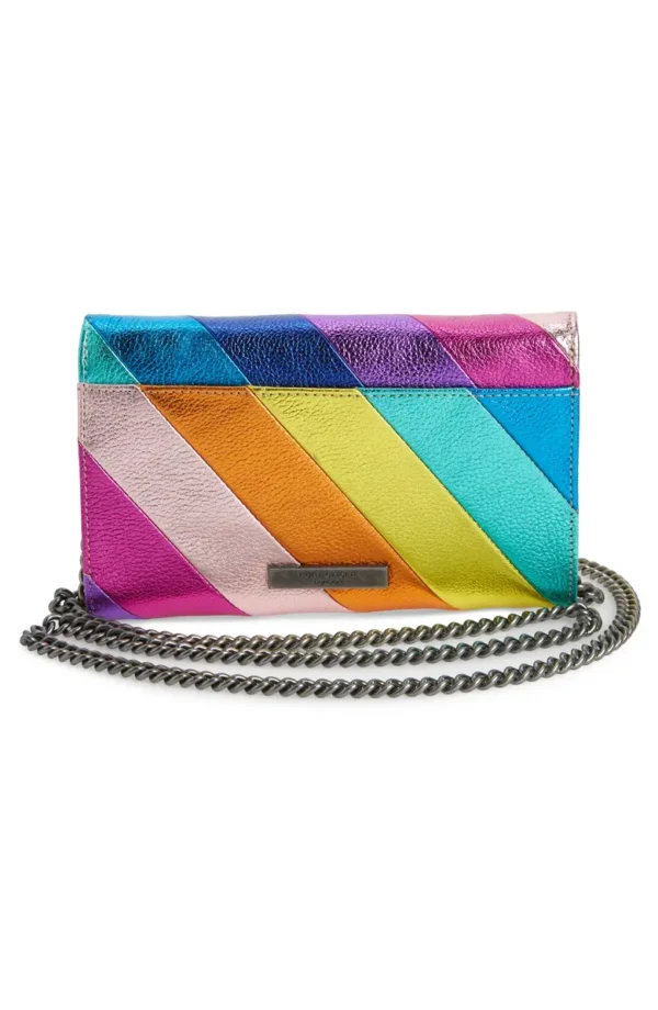 KURT GEIGER LONDON - Stripe Leather Chain Wallet - Image 11