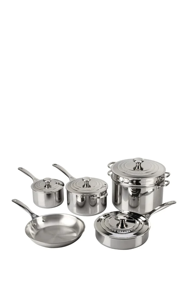 LE CREUSET - Stainless Steel Cookware 10-Piece Set