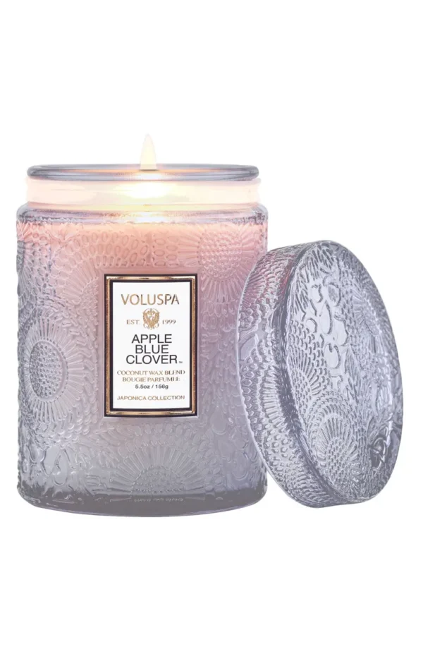 VOLUSPA - Apple Blue Clover Small Embossed Jar Candle - Image 6