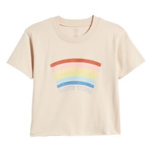 Treasure & Bond – Love Wins Cotton Graphic Crop T-Shirt
