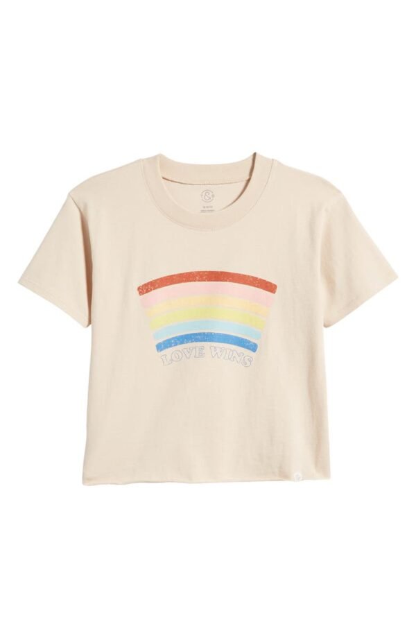 Treasure & Bond - Love Wins Cotton Graphic Crop T-Shirt