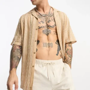 ASOS DESIGN – Seersucker Swim Trunks