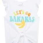 Peek Aren’t You Curious – Kids’ Let’s Go Bananas Cotton Graphic Tie Front T-Shirt