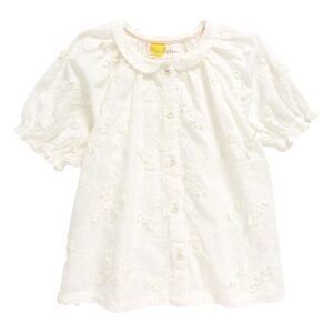 Mini Boden – Kids’ Embroidered Appliqué Puff Sleeve Top