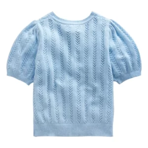 Mini Boden – Kids’ Raspberry Accent Short Sleeve Pointelle Cardigan