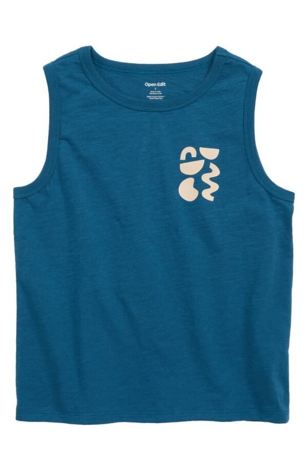 Open Edit - Kids' Organic Cotton Graphic Muscle Tank
