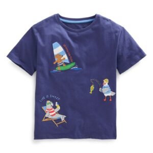 Mini Boden – Kids’ Fun Times Appliqué Cotton Graphic Tee