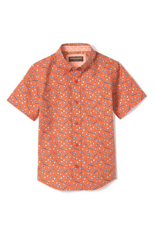 Johnston & Murphy - Kids' Sunglasses Print Short Sleeve Button-Down Shirt
