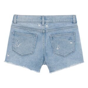 DL1961 – Kids’ Lucy Butterfly Embroidered Cutoff Denim Shorts