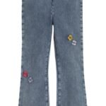 Peek Aren’t You Curious – Kids’ Floral Embroidered Pull-On Bootcut Knit Pants