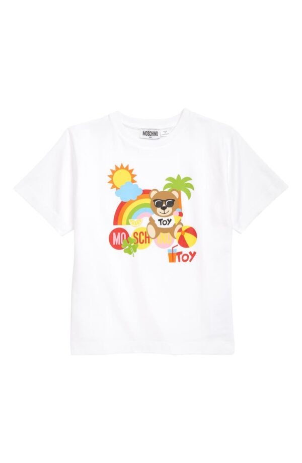 Moschino - Kids' Toy Bear Logo Stretch Cotton Graphic Tee
