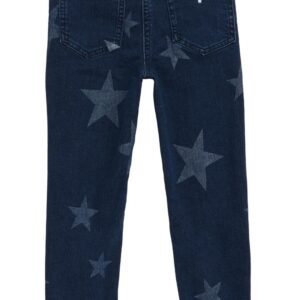 Kids’ Star Print Fray Hem Two-Tone Skinny Jeans