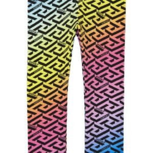 Versace – Kids’ La Greca Rainbow Monogram Stretch Cotton Leggings