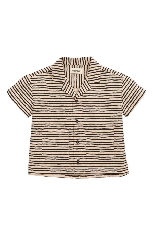 Open Edit - Kids' Fun Short Sleeve Organic Cotton Camp Shirt
