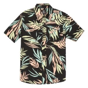 Volcom - Kids' Bleeding Leaf Short Sleeve Button-Up Shirt