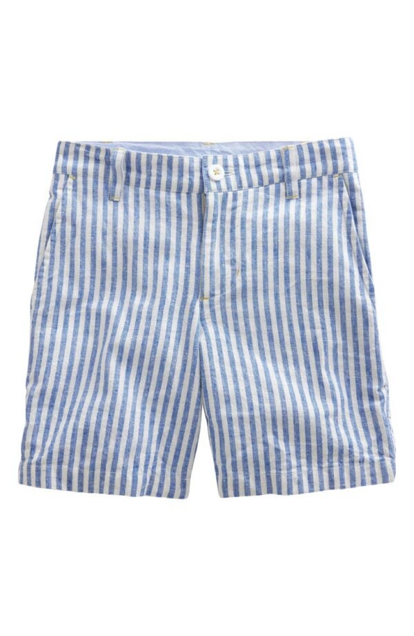 Mini Boden - Kids' Stripe Cotton & Linen Chino Shorts