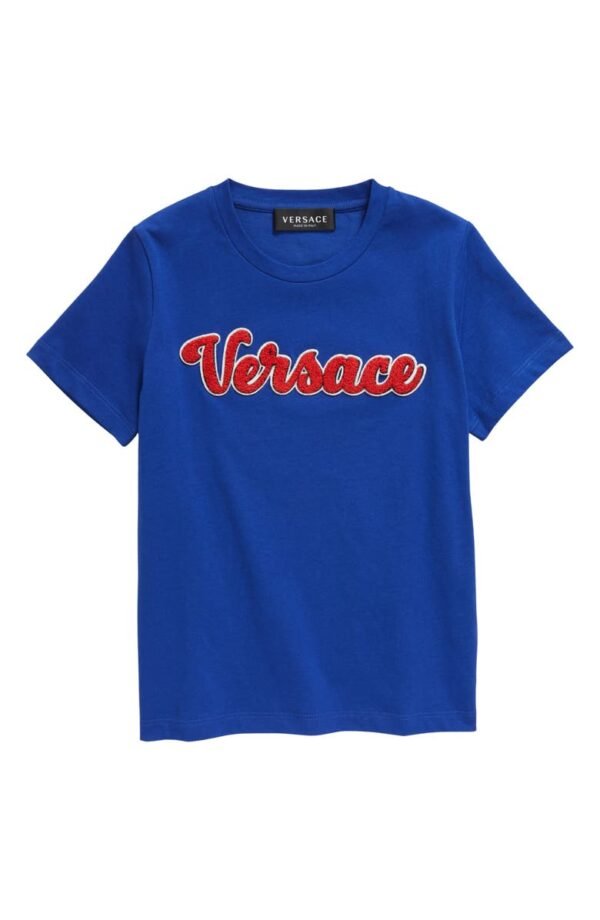 Versace - Kids' Chenille Logo Cotton Tee