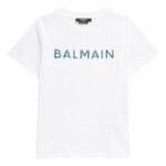 Balmain – Kids’ Shiny Logo Appliqué T-Shirt