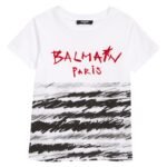 Balmain – Kids’ Scribble Logo Cotton Graphic Tee