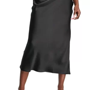 Topshop – Bias Cut Satin Midi Skirt