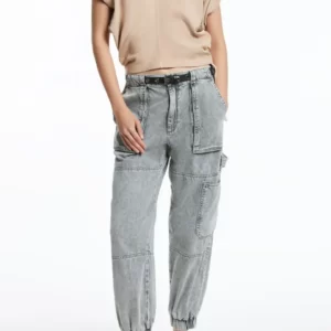 AllSaints – Mira Side Ruched Cotton Crop Top