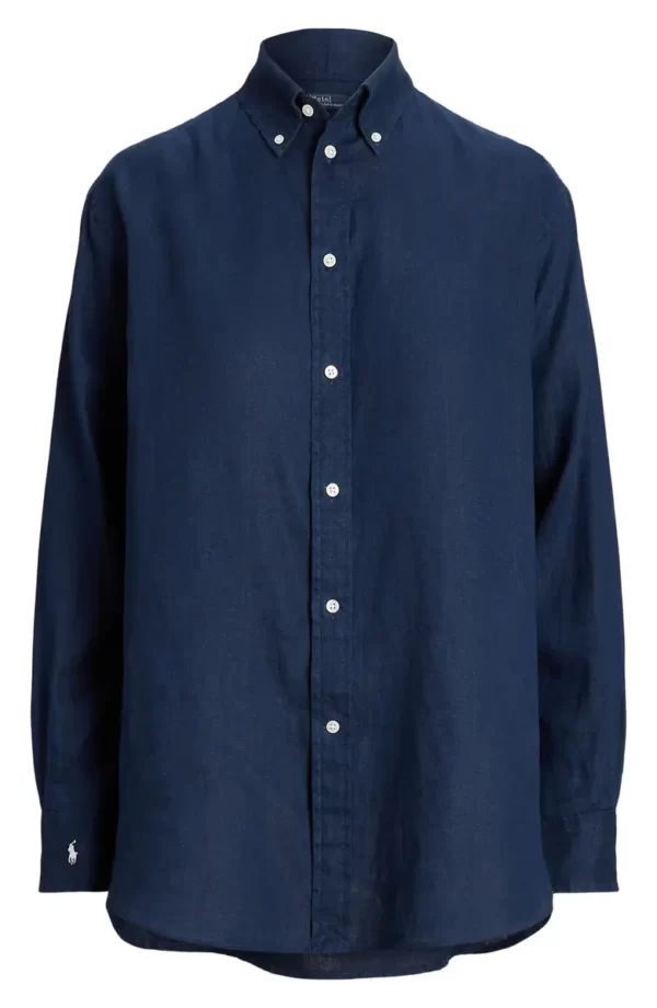 Polo Ralph Lauren - Indigo Linen Button-Down Shirt - Image 4