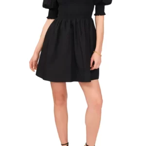 1.STATE - Puff Sleeve Cotton Poplin Minidress