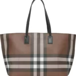 Burberry – Medium Check E-Canvas & Leather Tote