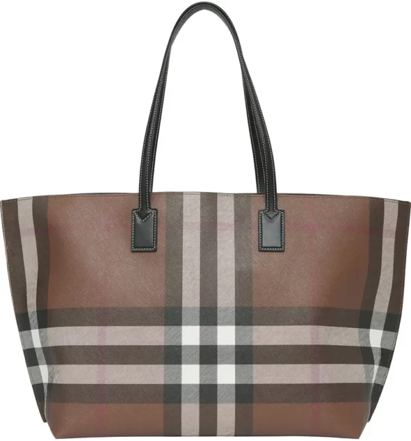 Burberry - Medium Check E-Canvas & Leather Tote