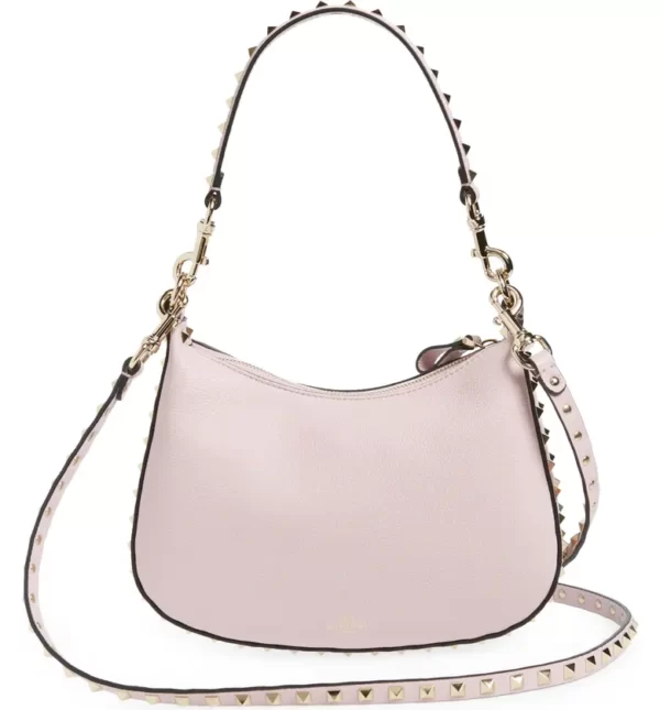 Valentino Garavani - Small Rockstud Leather Hobo Bag - Image 5