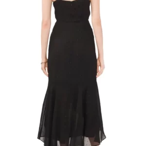 1.STATE – Metallic Dot Ruffle High-Low Maxi Dress