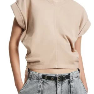 AllSaints - Mira Side Ruched Cotton Crop Top (GROUP BUY)