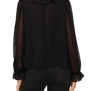 1.STATE – Ruffle Tie Neck Top