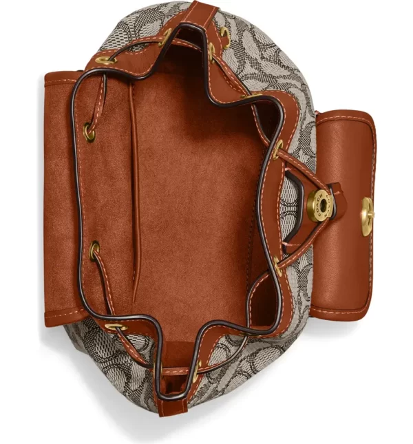 COACH - Riya Signature Jacquard & Leather Backpack - Image 3