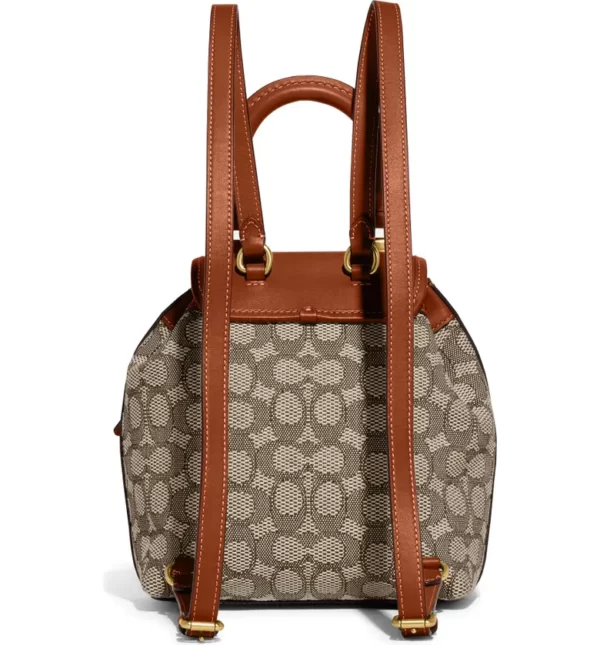COACH - Riya Signature Jacquard & Leather Backpack - Image 4