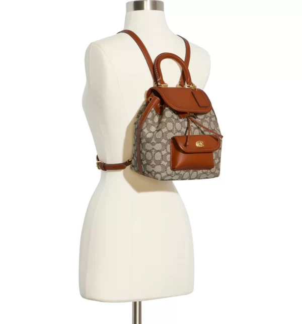 COACH - Riya Signature Jacquard & Leather Backpack - Image 2