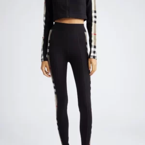 Burberry – Cynthia Crop Check Panel Front Zip Top