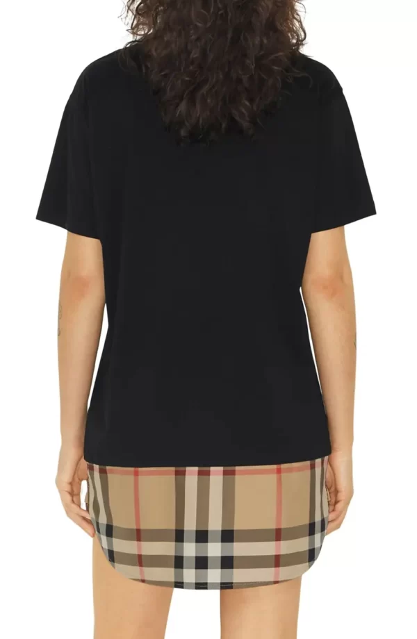 Burberry - Eden Check Shirttail Hem T-Shirt - Image 3