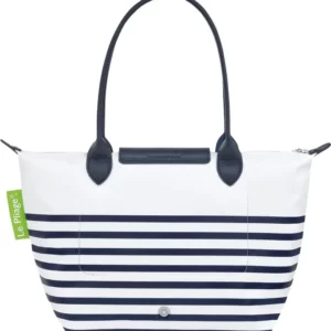 Longchamp – Small Le Pliage Marinière Recycled Nylon Canvas Shoulder Tote