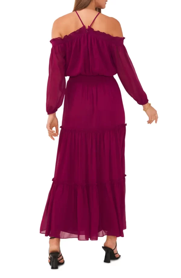 1.STATE - Halter Long Sleeve Maxi Dress - Image 2