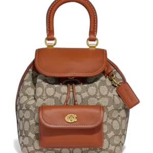 COACH - Riya Signature Jacquard & Leather Backpack
