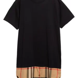 Burberry – Eden Check Shirttail Hem T-Shirt