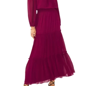 1.STATE - Halter Long Sleeve Maxi Dress