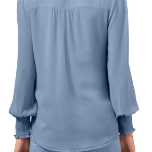 1.STATE – Smocked Detail Button-Up Blouse