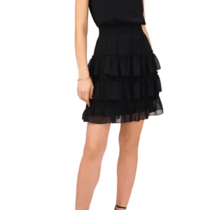 1.STATE - Smock Neck Sleeveless Fit & Flare Dress