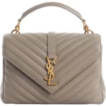 Saint Laurent – Medium College Matelassé Leather Shoulder Bag