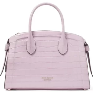 kate spade new york – medium knott croc-embossed leather satchel